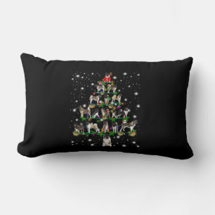 Akita Christmas Tree Covered By Flashli Lumbar Cushion