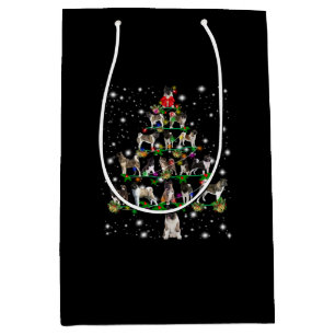 Akita Christmas Tree Covered By Flashli Medium Gift Bag