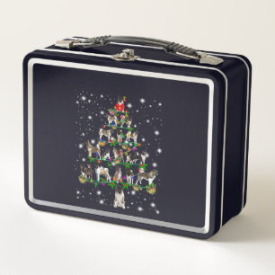 Akita Christmas Tree Covered By Flashli Metal Lunch Box
