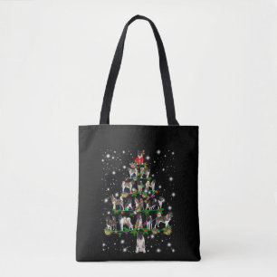 Akita Christmas Tree Covered By Flashli Tote Bag