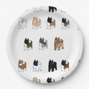 akita colours cartoons paper plate