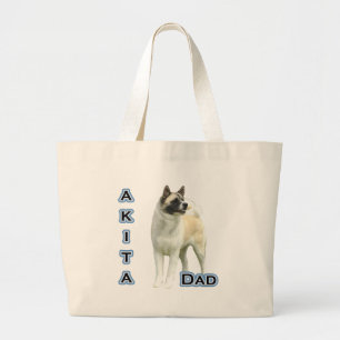Akita Dad 4 Large Tote Bag