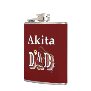 akita dad hip flask