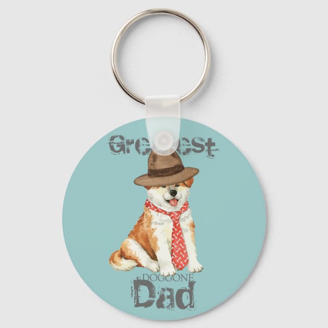 Akita Dad Key Ring (Front)
