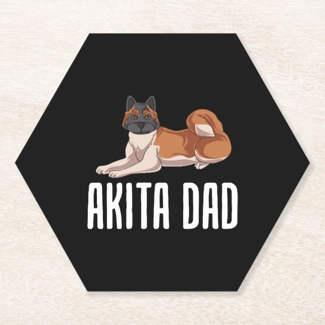 Akita Dad Paper Coaster (Front)