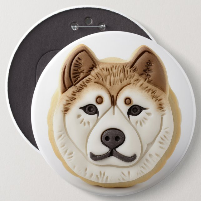 Akita Dog 3D Inspired 6 Cm Round Badge (Front & Back)