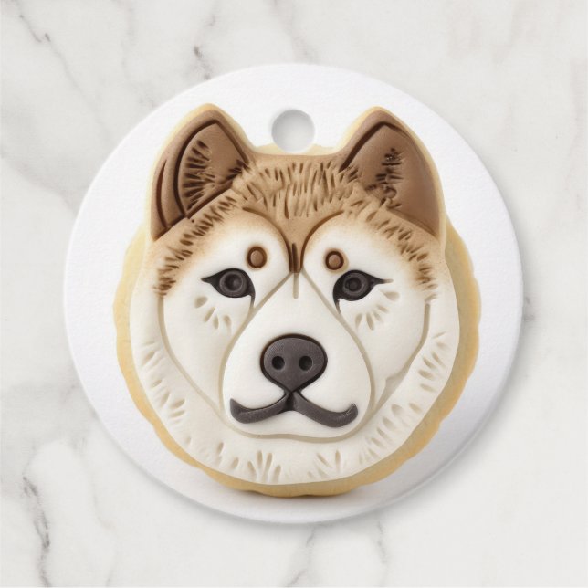 Akita Dog 3D Inspired Favour Tags (Front)