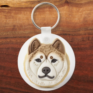 Akita Dog 3D Inspired Key Ring