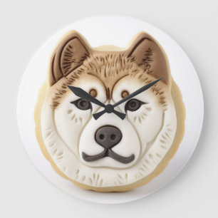 Akita Dog 3D Inspired Large Clock