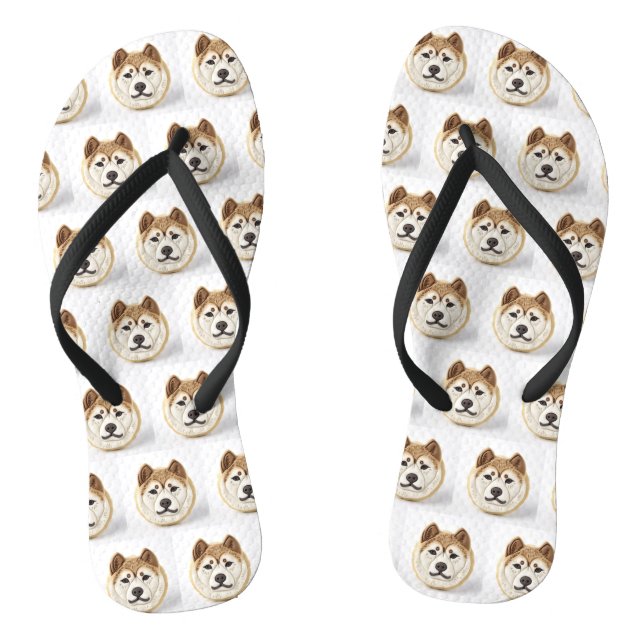 Akita Dog 3D Inspired Thongs (Footbed)