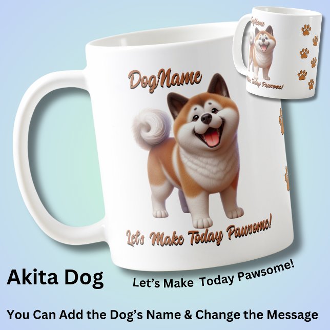 Akita Dog  - Add Name, Change Text Coffee Mug (Creator Uploaded)