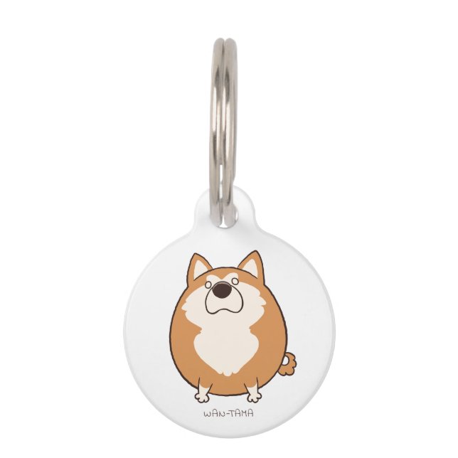 Akita Dog "Akitama (Red)"<名前・電話番号> Pet Tag (Front)