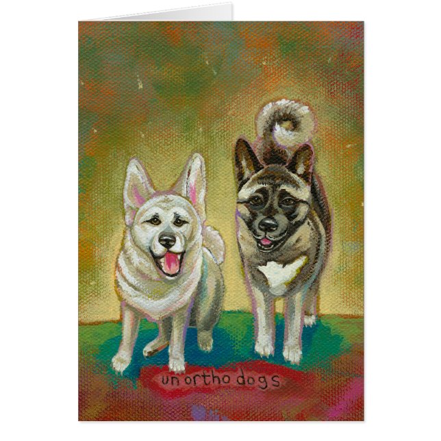 Akita dog art happy dogs fun painting Unorthodogs (Front)