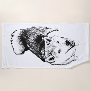Akita Dog Beach Towel – Bold Ink Portrait