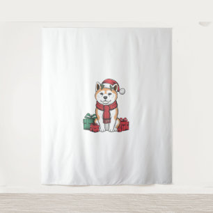 Akita Dog Christmas Parties Holiday Santa Dog Xmas Tapestry