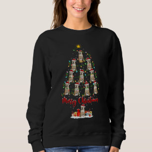 Akita Dog Christmas Tree Lights  Akita Xmas Sweatshirt