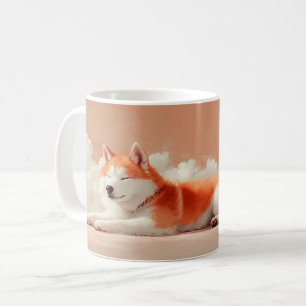 Akita Dog Cute Cartoon Illustration Coffee Mug