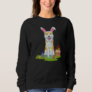 Akita Dog Easter Egg Hunting Bunny Akita Easter Su Sweatshirt