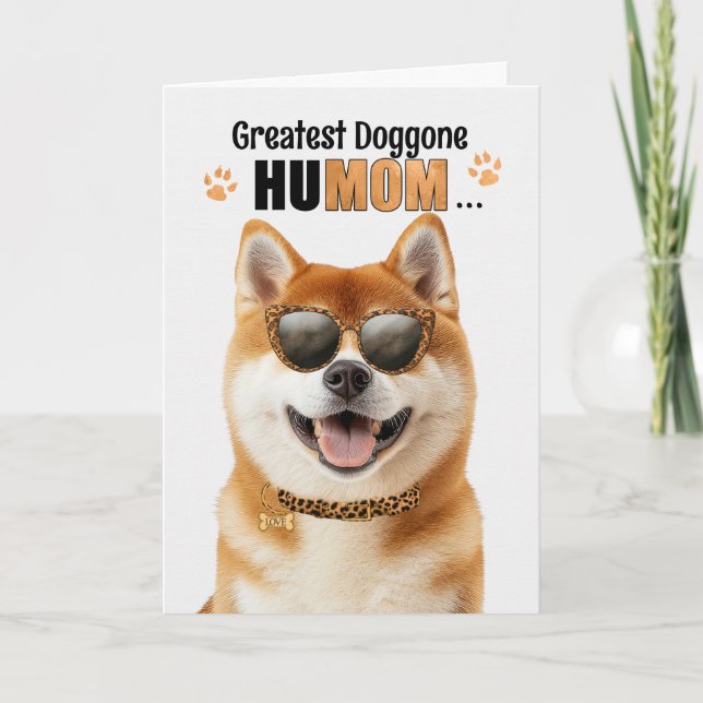 Akita Dog Greatest HuMOM Mother's Day Holiday Card (Front)