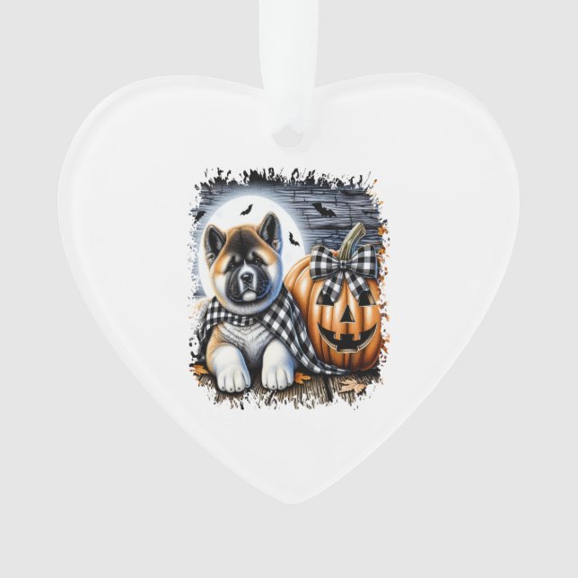 Akita Dog Halloween Square Ornament (Front)