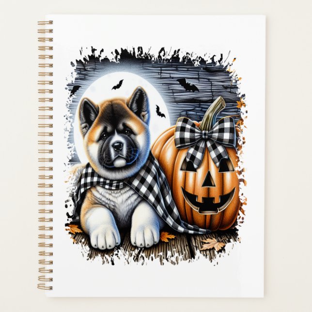 Akita Dog Halloween Square Planner (Front)