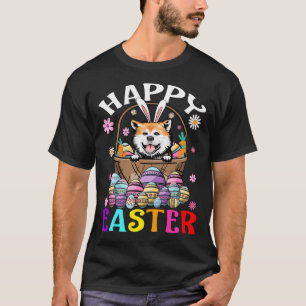 Akita Dog Happy Easter Bunny Eggs Easter T-Shirt