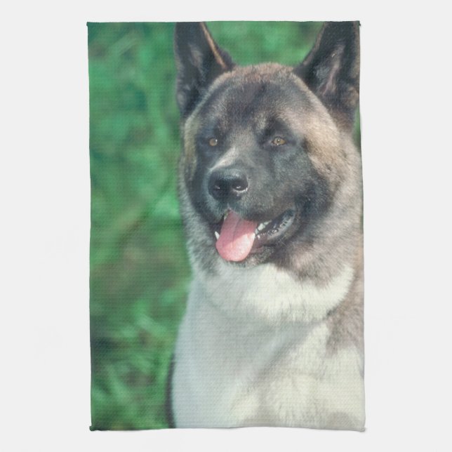 Akita Dog Kitchen Towel (Vertical)