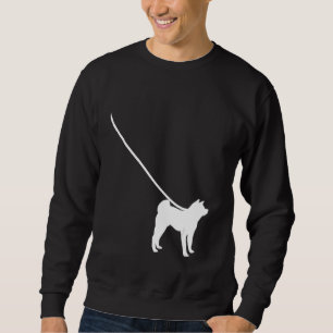 Akita Dog On A Leash  Mom Dad Pet Cute  Puppy Sweatshirt