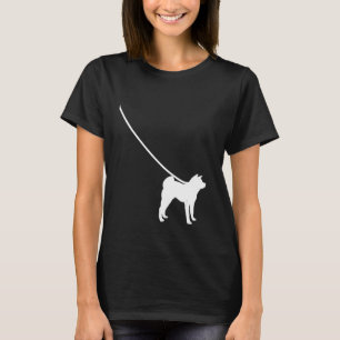 Akita Dog On A Leash  Mom Dad Pet Cute  Puppy T-Shirt