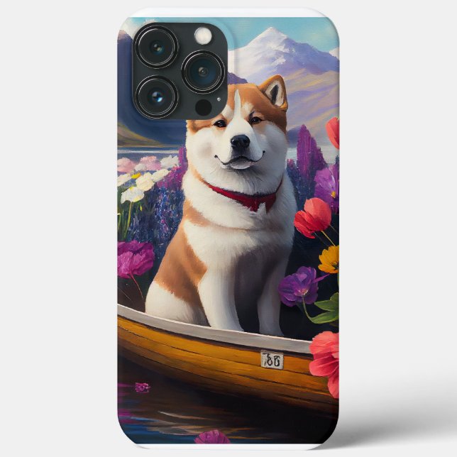 Akita Dog on a Paddle: A Scenic Adventure Case-Mate iPhone Case (Back)