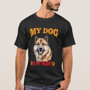Akita Dog Pet Owner Dog Art Design My Dog Is My He T-Shirt