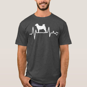 Akita dog pet owner lover heartbeat T-Shirt