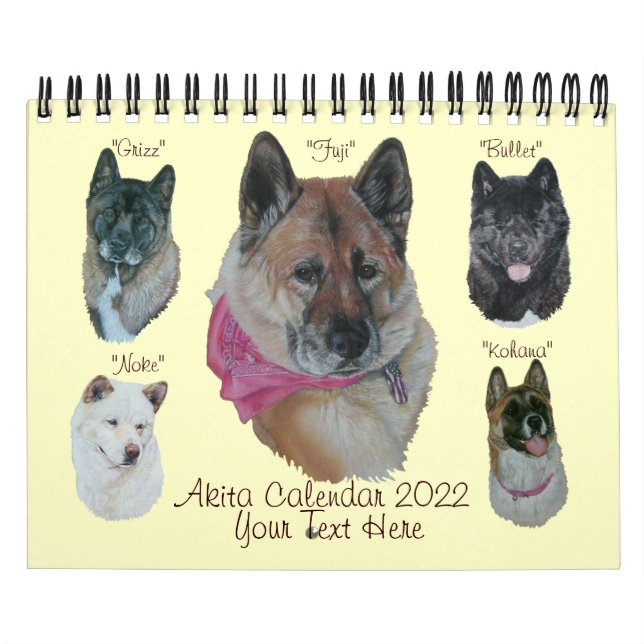 akita dog portrait art japanese american 2022  calendar (Cover)