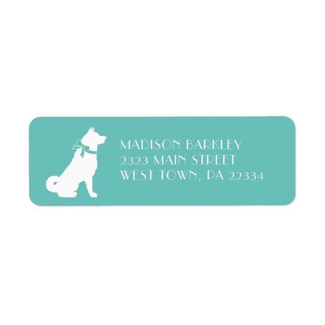 Akita Dog Puppy Return Address Label (Front)
