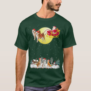 Akita Dog Reindeer Dog Lights Christmas Lover Tee