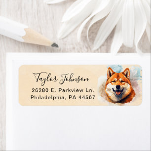 Akita Dog Return Address Label