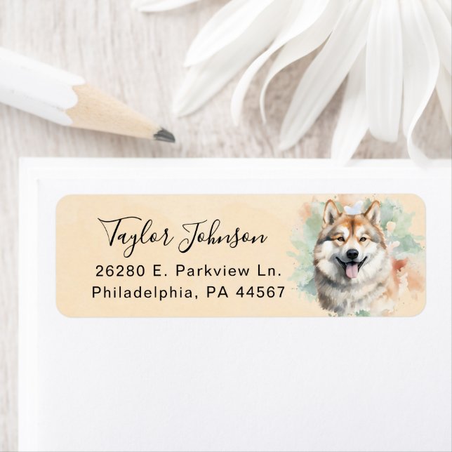 Akita Dog Return Address Label (Insitu)