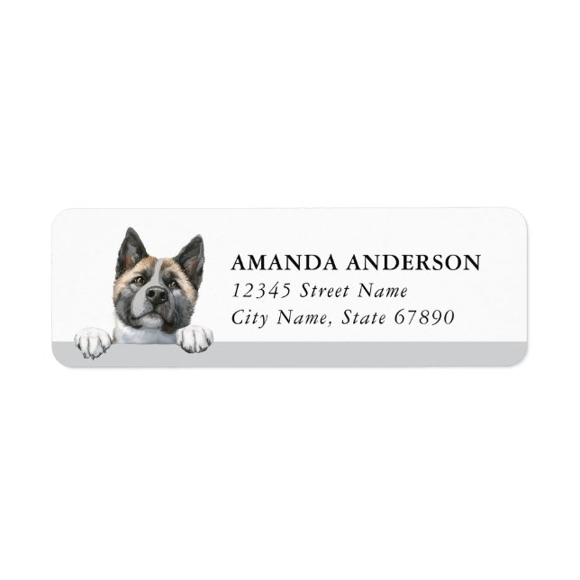 Akita Dog Return Address Labels (Front)