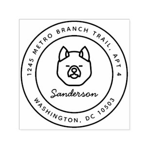 Akita Dog Return Address Stamp Self-Inking