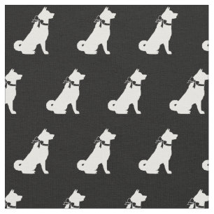 Akita Dog Silhouette Pet Fabric