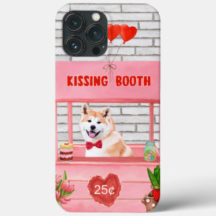 Akita Dog Valentine's Day Kissing Booth iPhone 13 Pro Max Case