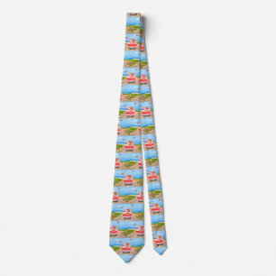 Akita Dog Valentine's Day Truck Hearts Tie