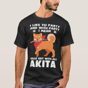 Akita Dog Walkout With My Akita Inu T-Shirt