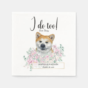 Akita Dog Wedding Cocktail Napkins