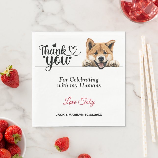 Akita Dog Wedding Reception Paper Napkin (Insitu)