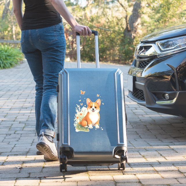 Akita Dog with Flower and Butterfly T Shirt (Suitcase Insitu)