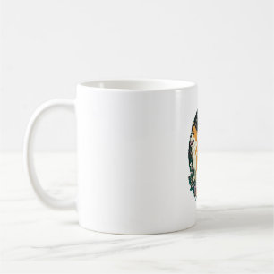 Akita Dog with Flower and Butterfly T Shirt Coffee Mug
