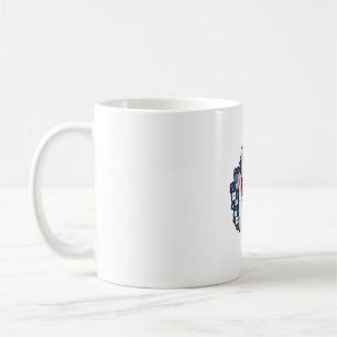 Akita dog with independence day theme coffee mug