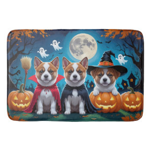 Akita Dogs Pumpkin Halloween Funny Bath Mat