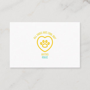 Akita dogs rule cute dog animal pet business card